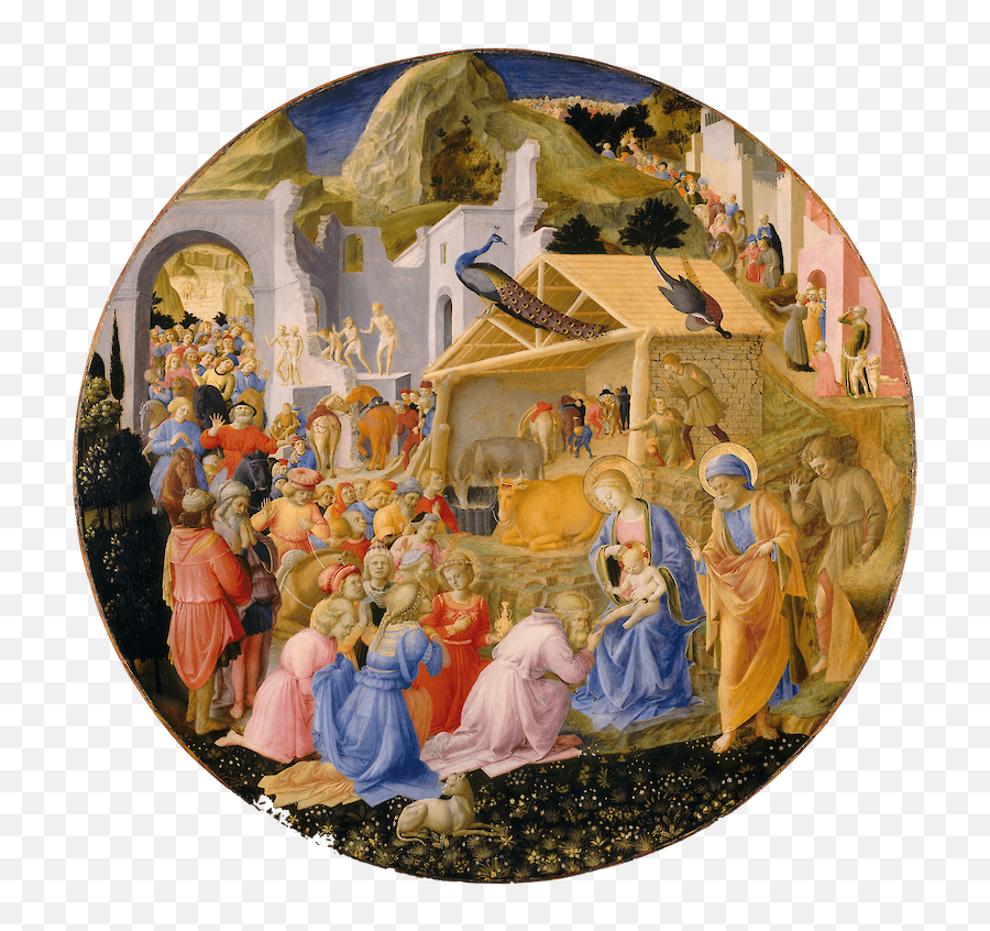 Nativity U2014 Themes In Art Obelisk History - Fra Angelico Adoration Of The Magi Png,Russian Nativity Icon