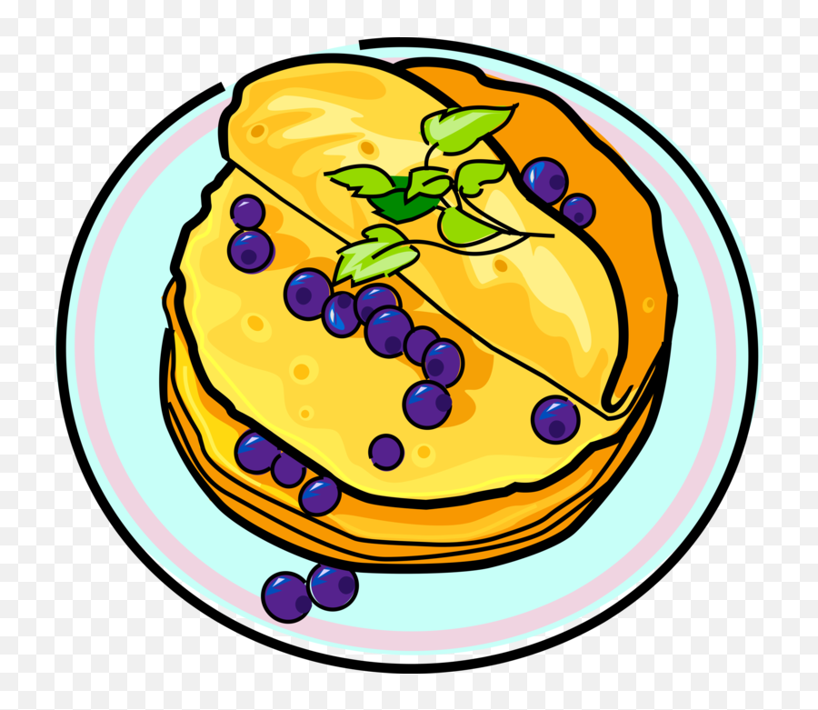 Blini Pancakes With Blackberries - Vector Image Pfankuchen Clipart Png,Blackberry Icon Vector