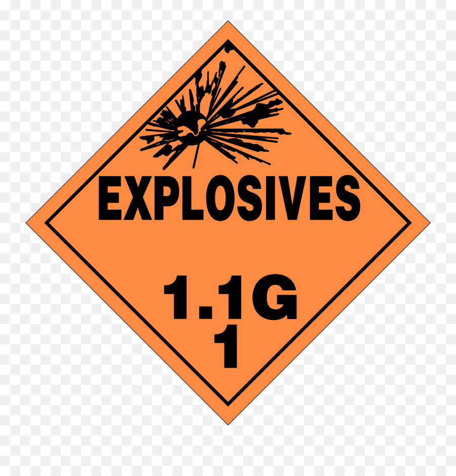 Downloadable Hazmat Placards - Ianalbertcom Hazard Division 1 Png,G Png