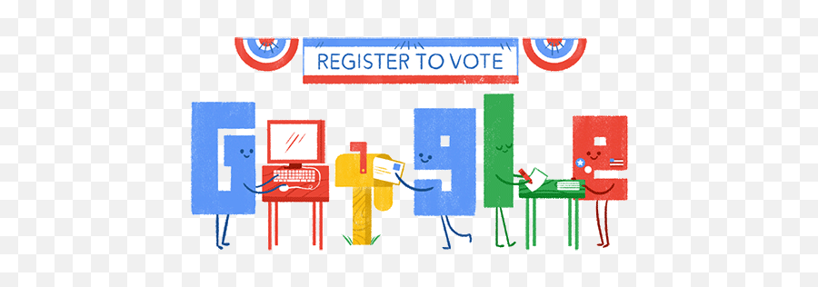 Google Doodle Tells You How To Register Vote - Us Voting Registration Png,Google Logo