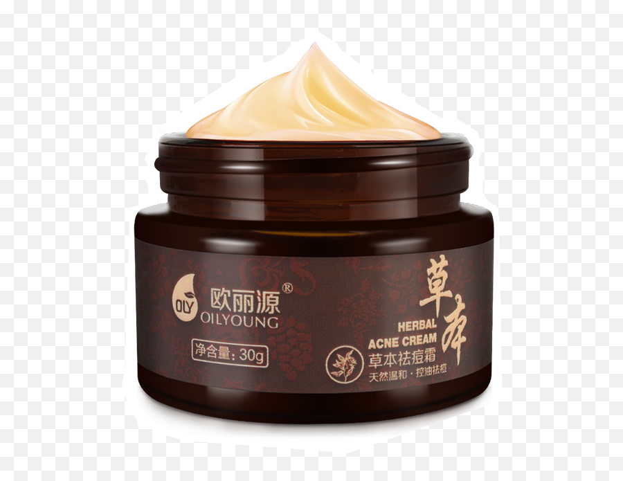 Download Hd Oilyoung Herbal Acne Cream Anti Pimple Spot - Cremas Chinas Para La Cara Png,Pimple Png