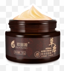 Download Hd Oilyoung Herbal Acne Cream Anti Pimple Spot - Cremas Chinas Para La Cara Png,Pimple Png