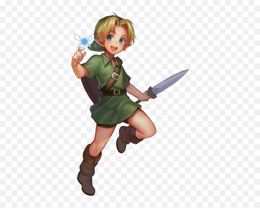Link Legend Of Zelda Navi Ocarina - Link Ocarina Of Time Art Png,Navi Png