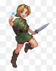 Link Legend Of Zelda Navi Ocarina - Link Ocarina Of Time Art Png,Navi Png