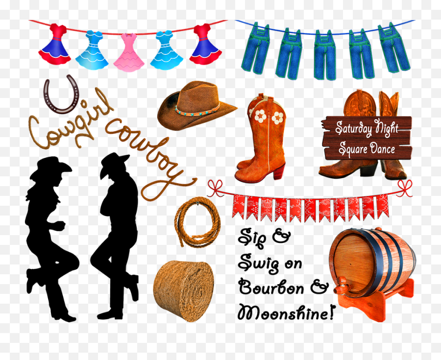 Cowboy Cowgirl Hoe Down Square - Free Image On Pixabay Cowboy Silhouette Png,Cowgirl Png