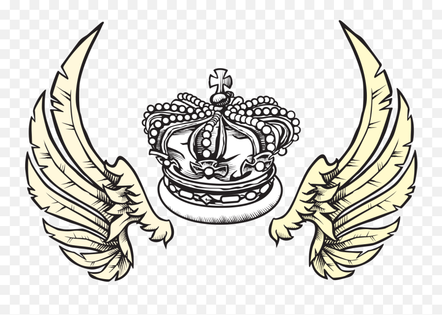 Crown And Wings Herolday Elements Png Clip Arts For Web - Danish Zehen Drawing Easy,Wings Vector Png