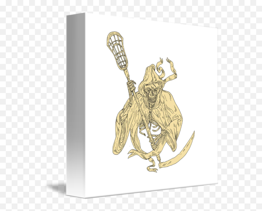 Grim Reaper Lacrosse Stick Drawing By Aloysius Patrimonio - Lacrosse Stick Png,Grim Reaper Logo
