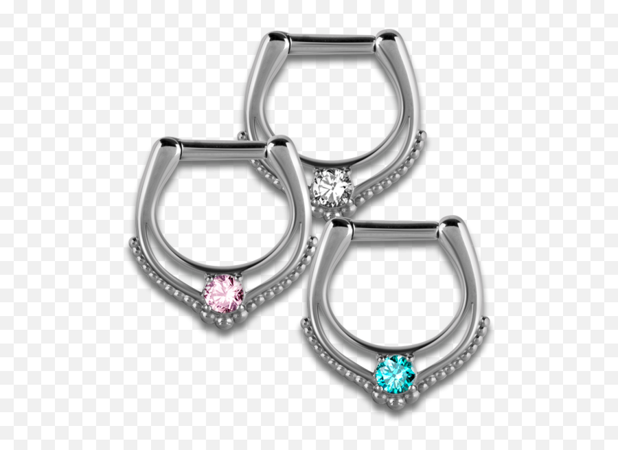 Steel Hinged Jewelled Septum Ring - Solid Png,Septum Piercing Png