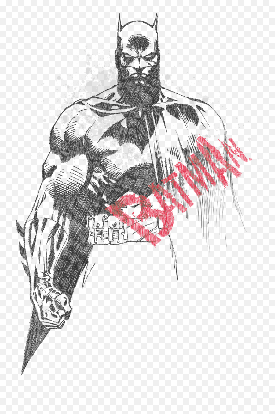Batman Sketch Bat Red Logo Youth T - Batman Sketch Bat Logo Png,Batman Logo Drawing