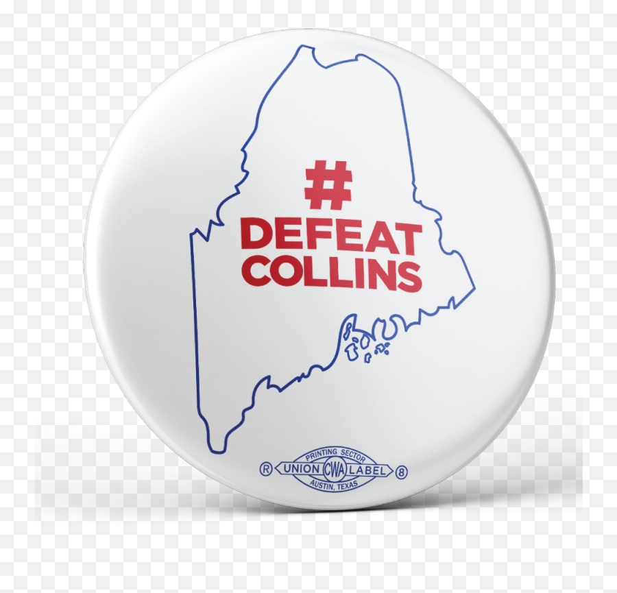 Defeatcollins State Outline 225 Pin - Back Button Pack Of Two Team Canada Png,Back Button Png