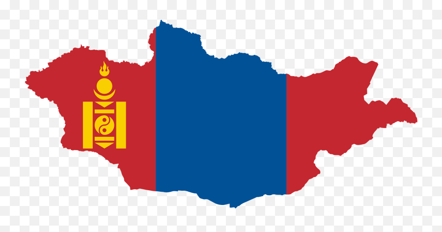 Mongolia Flag Map Clipart - Mongolia Flag And Country Png,Guyana Flag Png