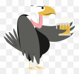 Cool Vulture Holding Beer - Beer Glassware Png,Vulture Transparent