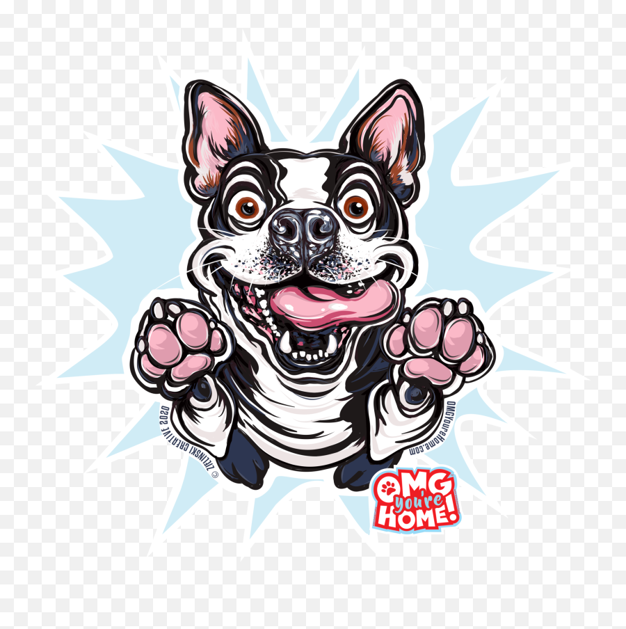 Boston Terrier Decal U2013 Omg Youu0027re Home - Mug Png,Boston Terrier Png