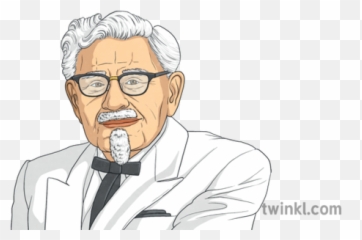 Colonel Sanders Portrait Kfc Chicken - Senior Citizen Png,Colonel Sanders Png