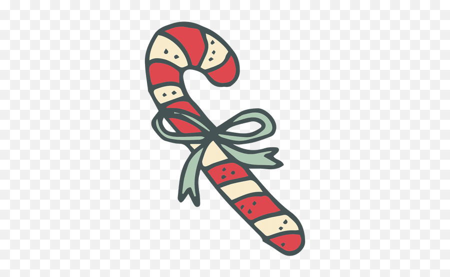 Candycane Hand Drawn Cartoon Icon 10 - Transparent Png U0026 Svg Candy Cane Cartoon Transparent,Candy Cane Transparent Background