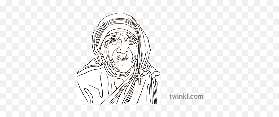 Mother Teresa Black And White - Language Png,Mother Teresa Icon