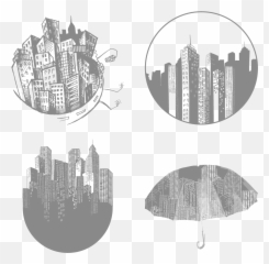 Cityscape Clipart Picsart - Aesthetic Black And White png