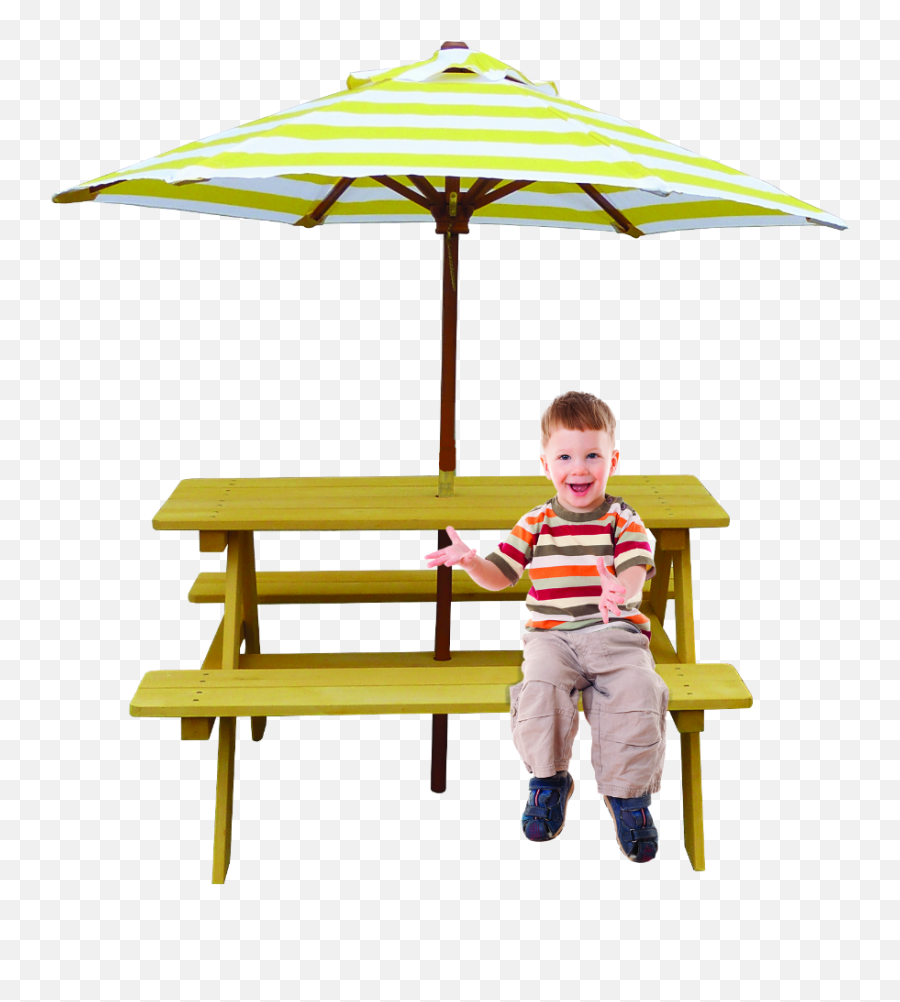 Childrenu0027s Natural Wood Picnic Table With Umbrella - Umbrella Png,Picnic Table Png