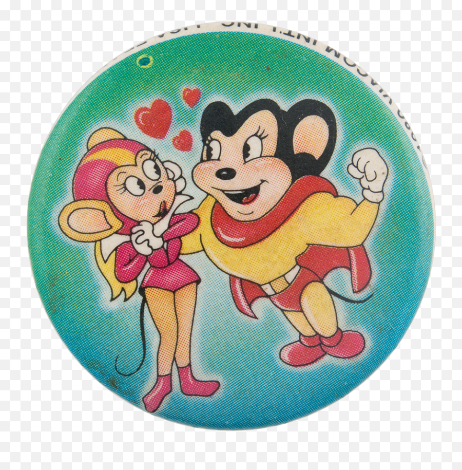Mighty Mouse And Pearl Pureheart Entertainment Button - Mighty Mouse Pearl Pureheart Png,Mighty Mouse Png