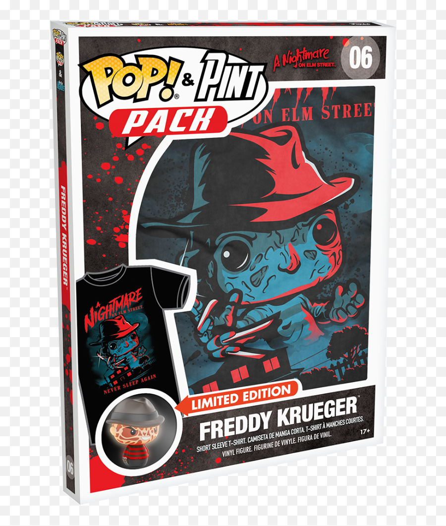 Funko Pop Tee U0026 Pint Pack - Freddy Krueger Nightmare On Elm Street Tshirt New In Package Batman Animated Series Funko Pop T Shirt Png,Freddy Krueger Png