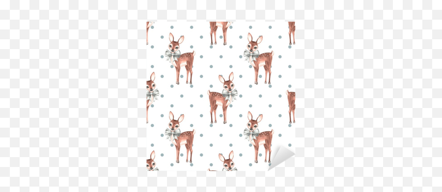 Pattern With Baby Deer Cute Fawns Seamless Background 1 Sticker U2022 Pixers We Live To Change - Paper Png,Baby Deer Png