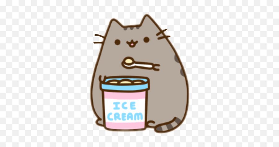 Pusheen Cat Icecream Cold Hot Yummyfreetoedit - Pusheen Pusheen Cat Ice Cream Png,Pusheen Cat Png