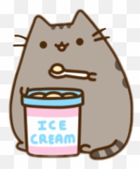 Pusheen Cat Icecream Cold Hot Yummyfreetoedit - Pusheen Pusheen Cat Ice Cream Png,Pusheen Cat Png