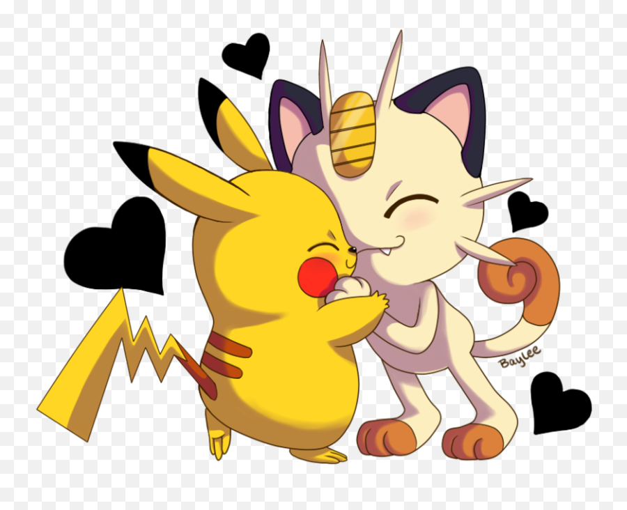 Pikachu And Meowth Dancing - Fictional Character Png,Meowth Transparent