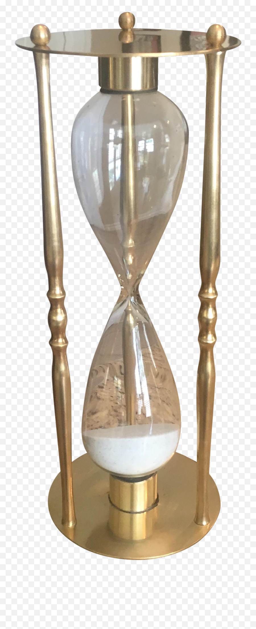 Download Black Sand Hourglass Vintage Mid Century Brass - Brass Hourglass Png,Hourglass Transparent Background