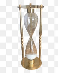 Download Black Sand Hourglass Vintage Mid Century Brass - png