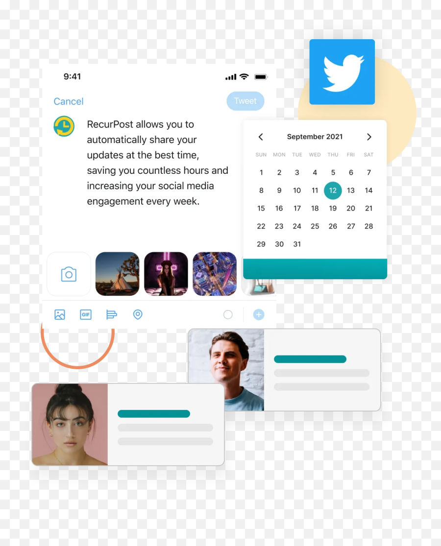 Schedule Tweets Using The Smartest Tweet Scheduler Recurpost - Réseaux Sociaux Png,Twitter Message Icon