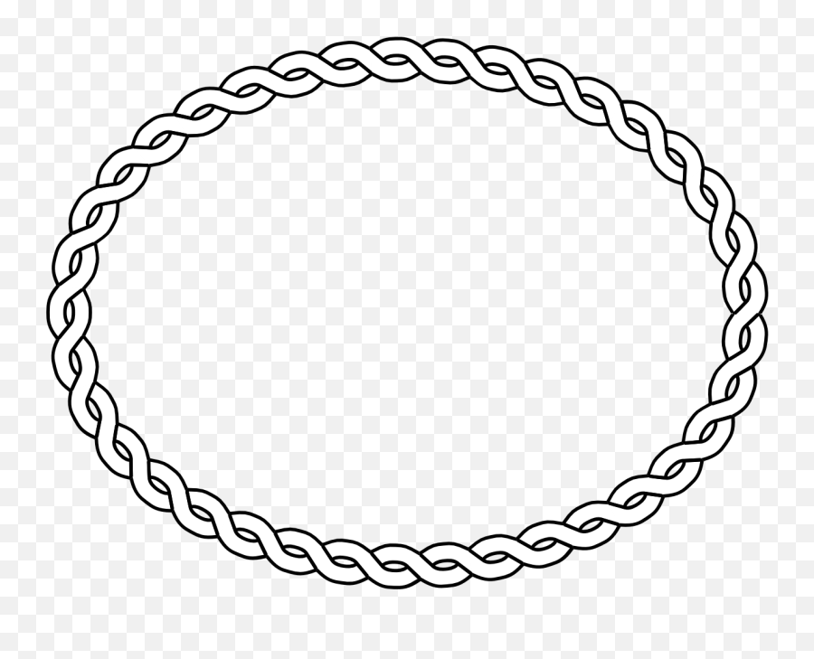 Oval Black And White Clipart - Circle Rope Border Png,White Oval Png