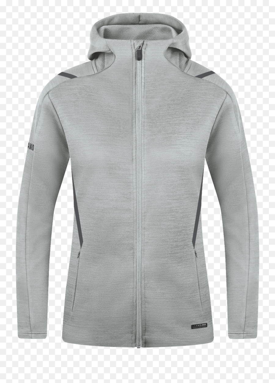 Hooded Jacket Jako Base Light Grey Melange Women - Jako Freizeitjacke Challenge Mit Kapuze Png,Adidas Icon Jacket