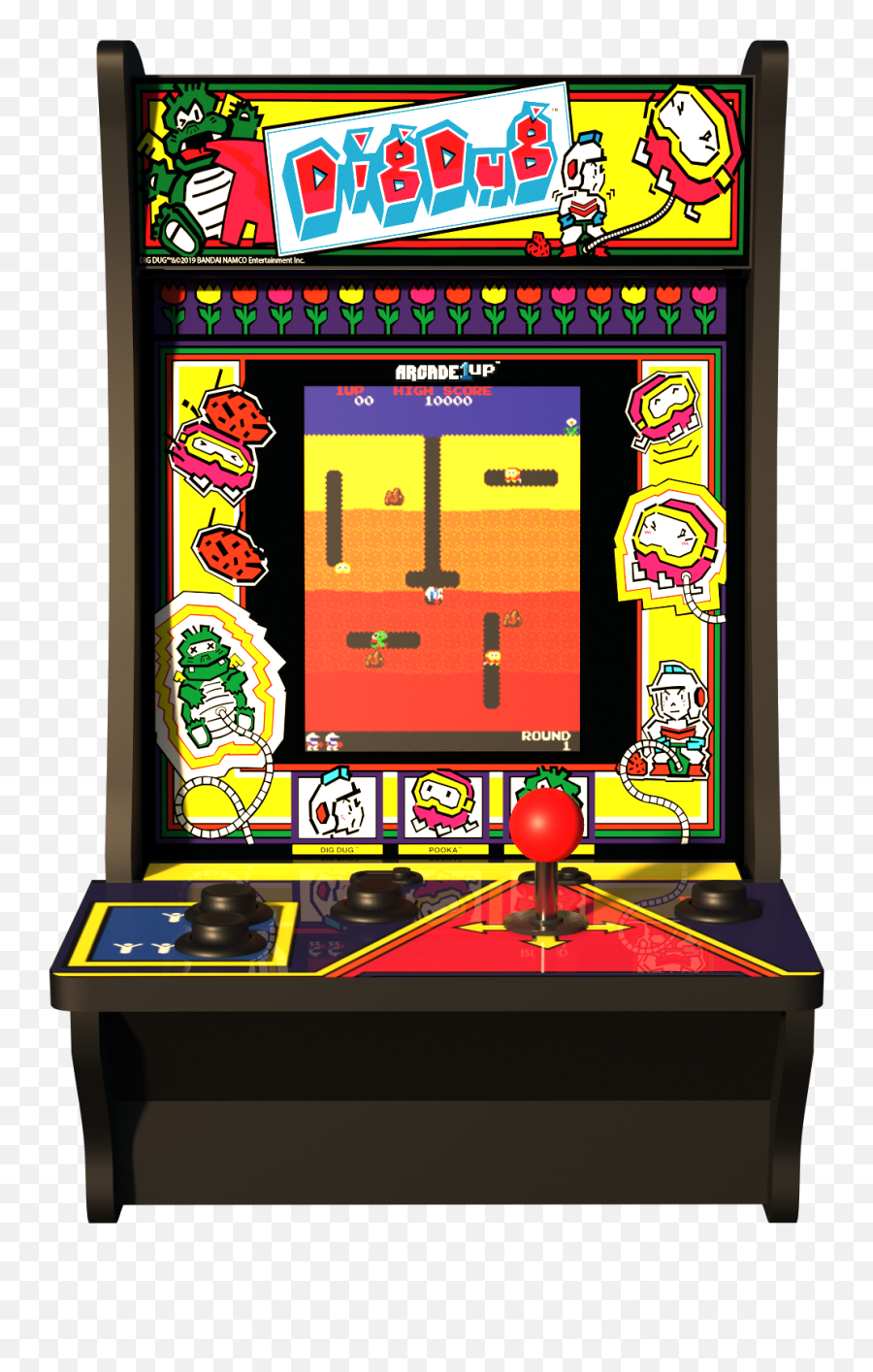 Dig Dug U0026 2 Counter Arcade Arcade1up - Walmartcom Dig Dug Png,Dig Dug Png