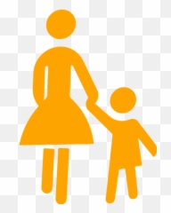 Orange Mother And Child Icon - Free orange Mother With Child Clipart png