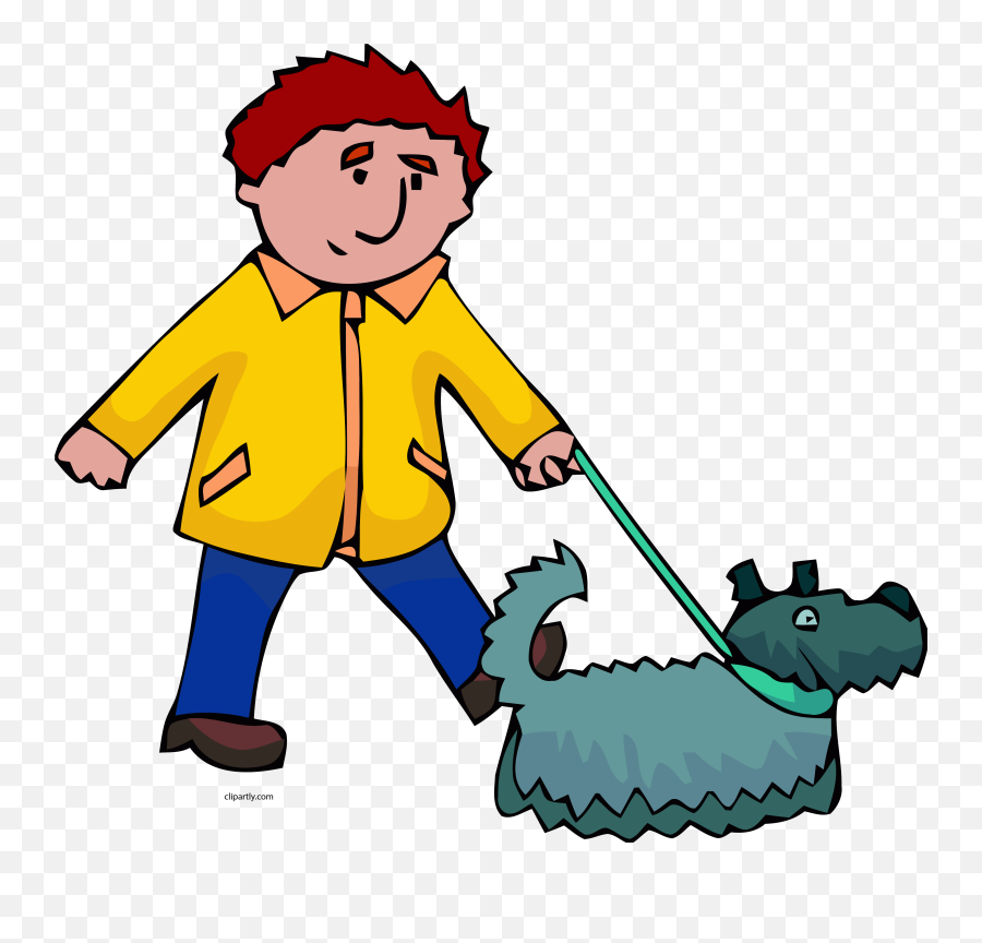 Man And Dog Walking Clipart Png - Man Walking Dog Clipart,People Clipart Png