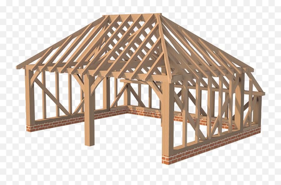 Download Hd Double Garage Hipped Roof - Porch Hip Roof Framing Png,Timber Png