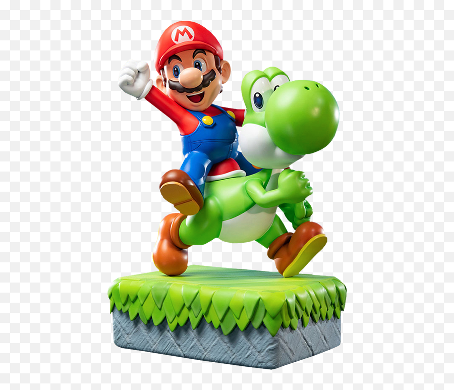 Mario And Yoshi Statue - Mario Kart 7 Png,Mario Face Png
