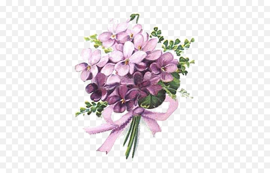 Violet Bouquet - Shabby Chic Flowers Png,Violets Png