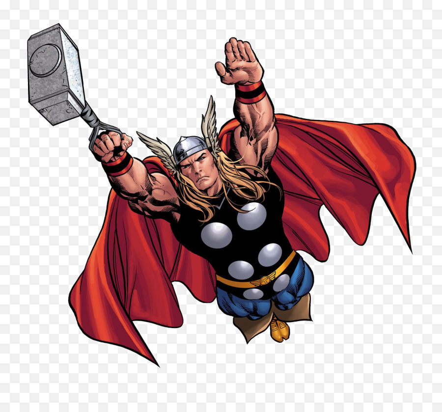 Transparent Background Thor Comic Png - Thor Flying With Hammer,Thor Comic Png