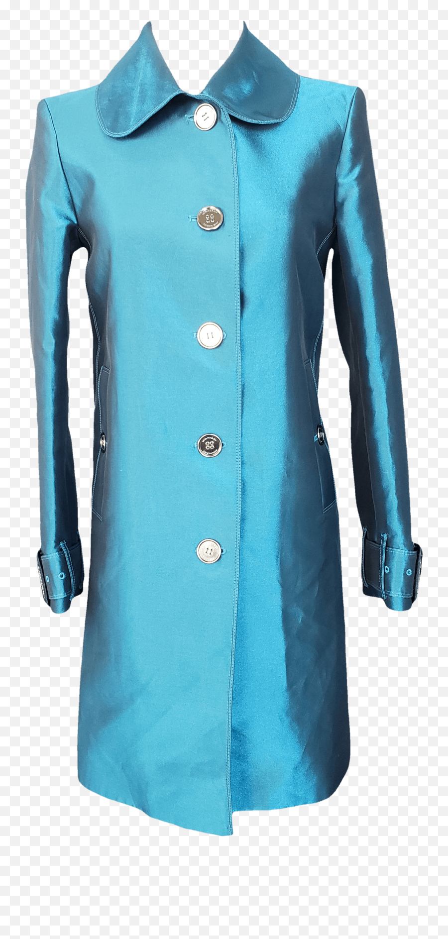 Shiny Teal Trench Coat By Burberry - Overcoat Png,Trench Coat Png