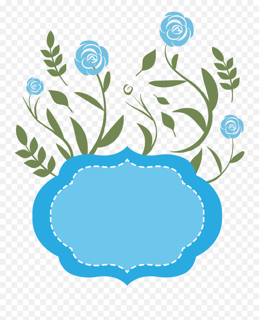 Free Blue Floral Frame Png With - Floral Frame Azul Png,Floral Frame Png