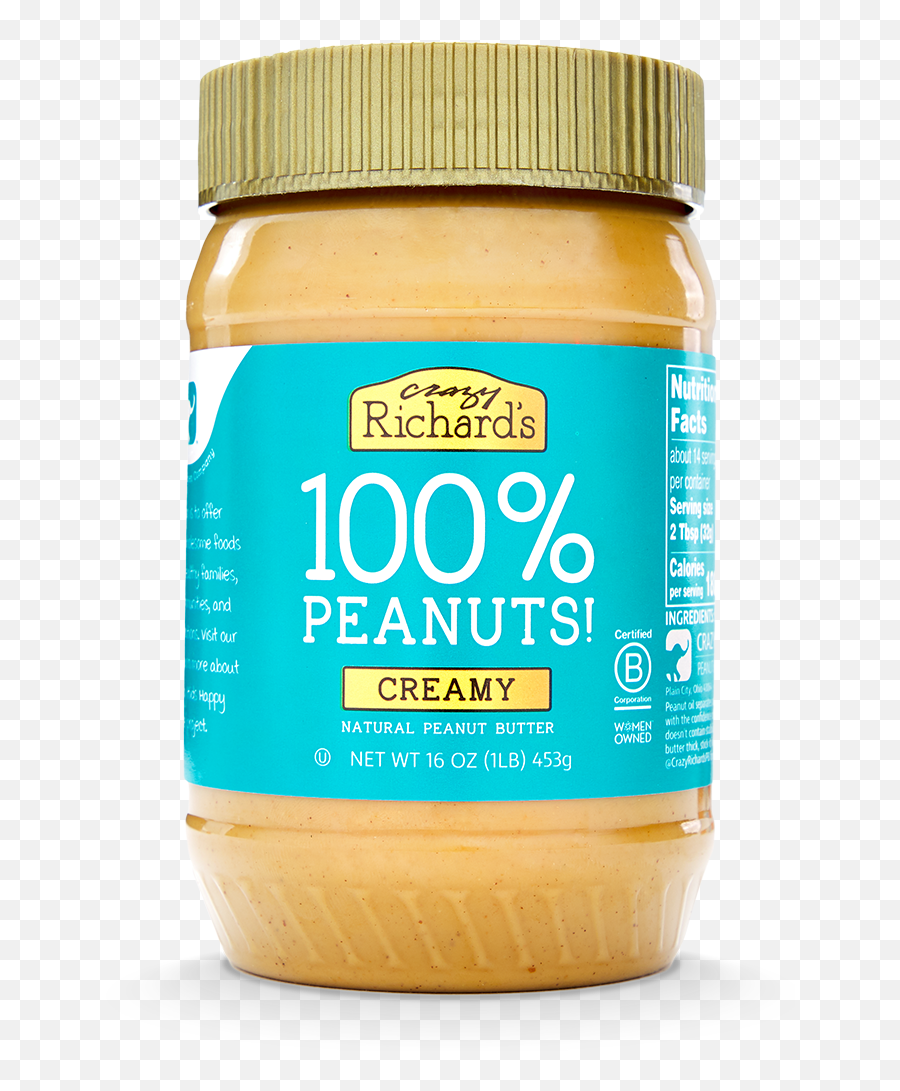 Natural Nut Butter Products Crazy Richardu0027s - Crazy Creamy Peanut Butter Nutrition Png,Peanut Butter Transparent