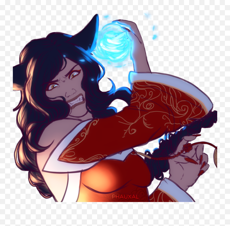 I Drew Ahri Being A Bit Angry For Some Expression Practice - Supernatural Creature Png,Ahri Transparent