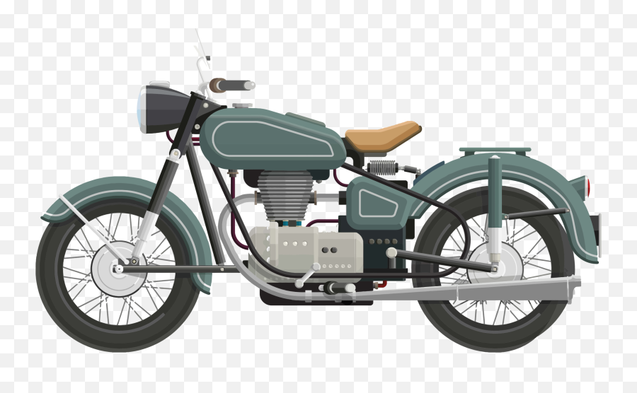 Free Green Motorcycle Clip Art 188kb - Motorbike Side View Motor Bike Vector Png,Motorcycle Clipart Png