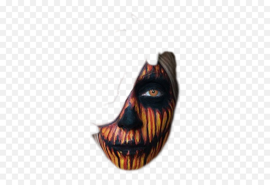 Pumpkin Overlay Face Scary Halloween - Face Overlays Transparent Png,Scary Face Png