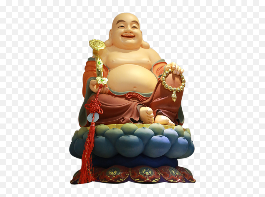Buddhist Laughing Buddha Statue For Good Luck Wealth And Happiness Smiling Buddhism Homerituals Rituals Fabric - Buy Laughing Sitting Png,Buddha Icon