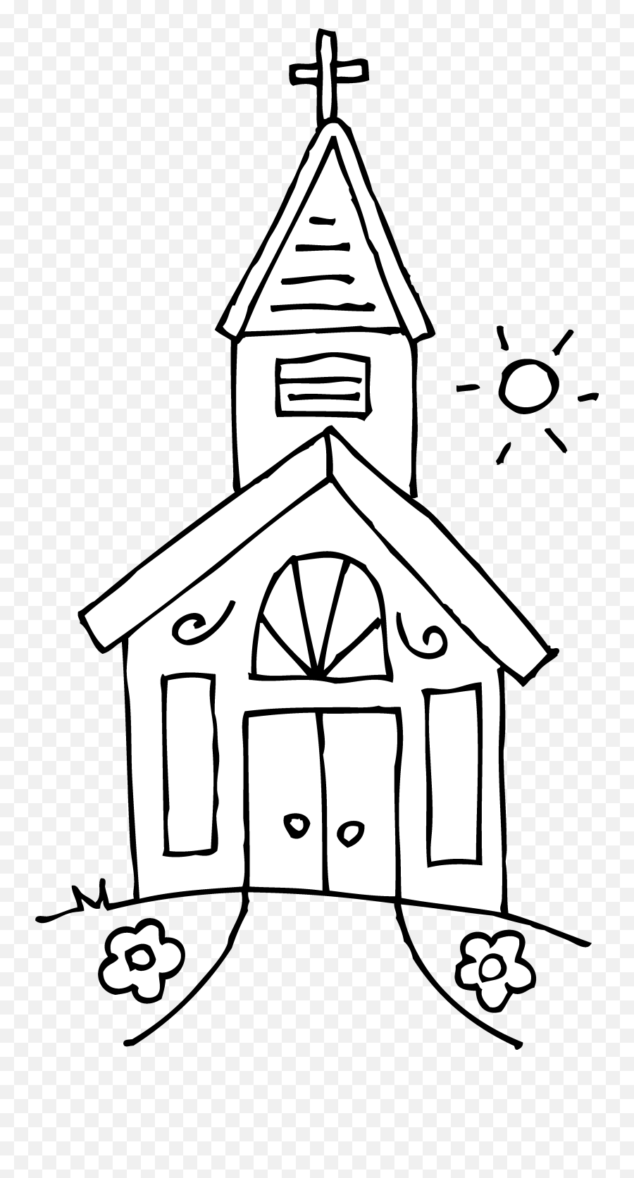 Free Cartoon Church Pictures Download - Church Drawing Clipart Black And  White Png,Printable Orthodox Icon Coloring Pages - free transparent png  images 