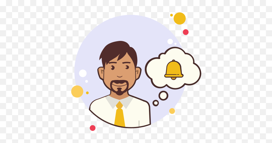Man With Notification Bell Icon - People Thinking Icon Png,Notification Bell Png