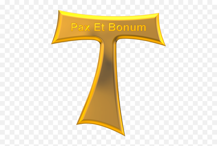 3d Look Franciscan Tau Cross Pax Et Bonum Gold - Digital Art Png,Tau Icon